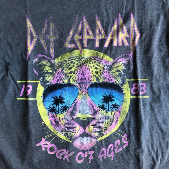 Extra-Small Womens Destroyed Def Leppard Grey Cat Tshirt - Picture 5 of 8